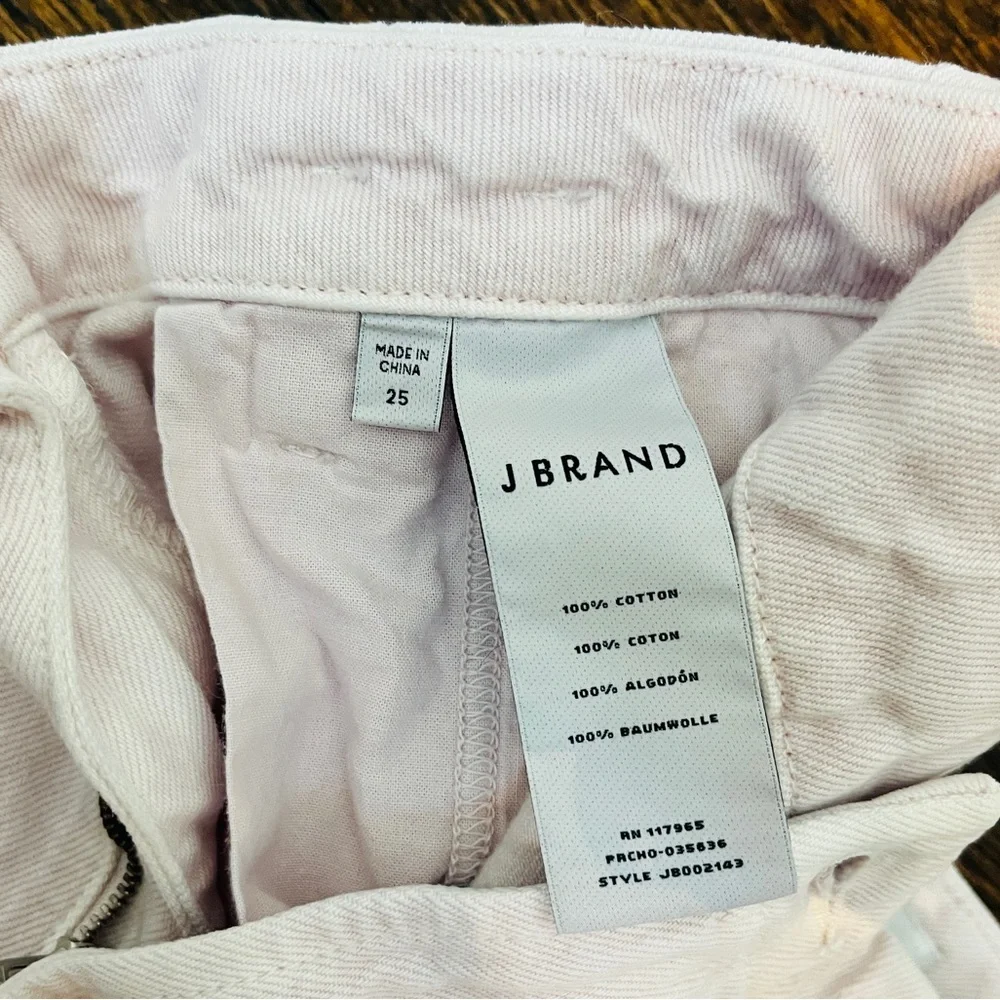 J BRAND Dusky Pink Distressed High Waist Shorts 25 DIY Fade Grunge XS